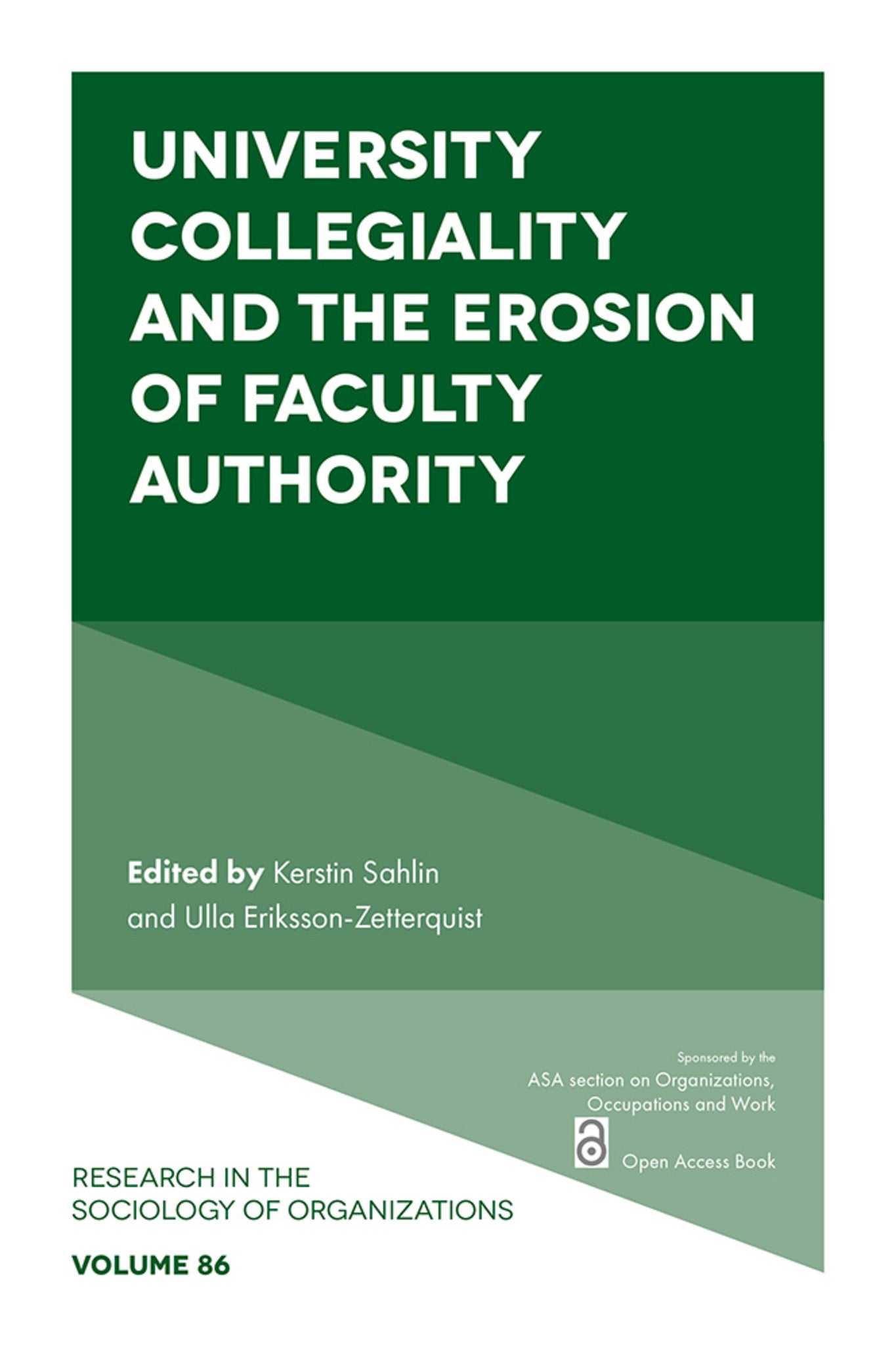 Cover image for University Collegiality and the Erosion of Faculty Authority ISBN 9781804558171